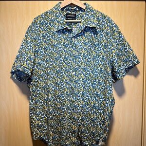 Bonobos Riviera Blue Yellow Green Floral Men's Shirt